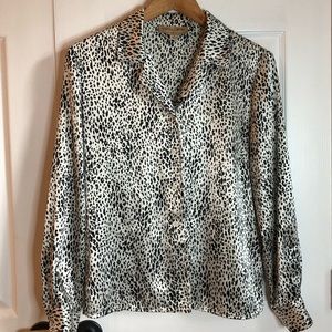 Vintage Kasper Dalmatian dots blouse